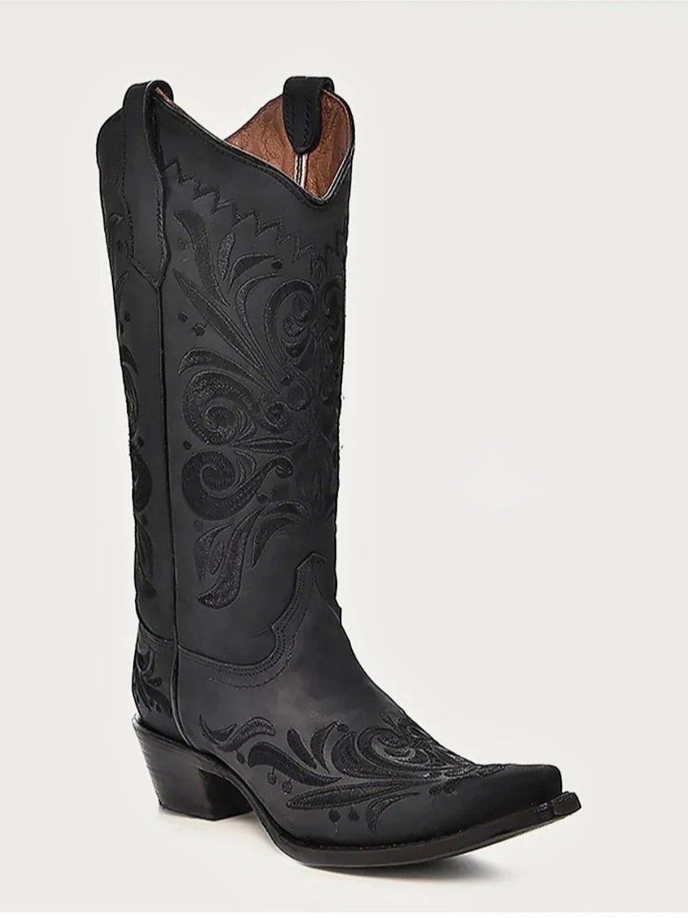 Circle G by Corral Black Embroidered Western Cowboy Boots Size 8 NWOT